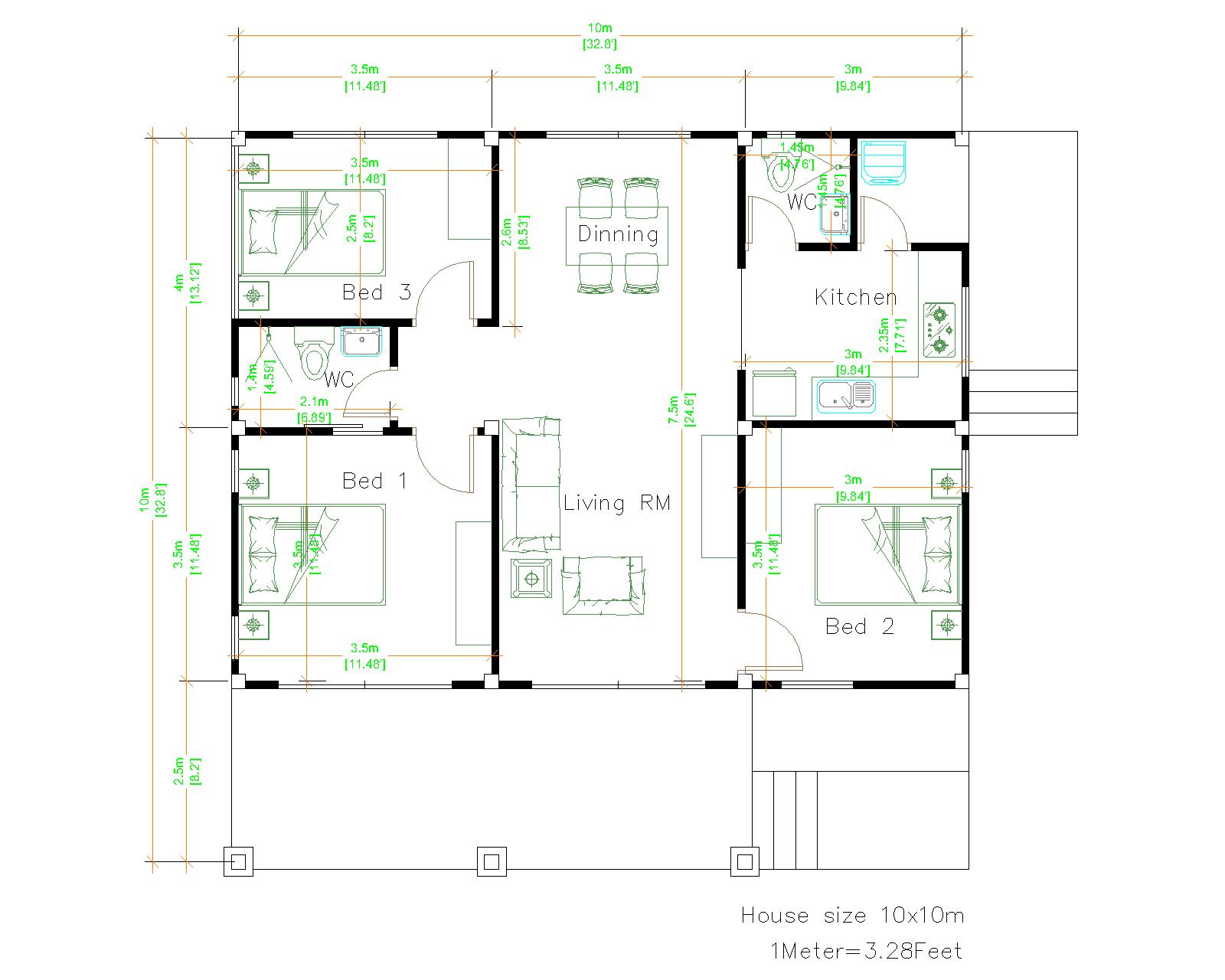 33 33 Feet House Plan