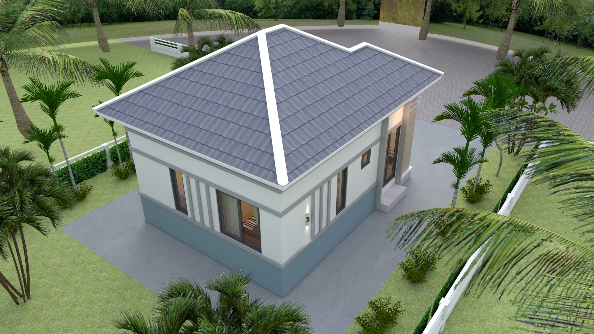 Modern Tiny House 6x8 Meter 20x26 Feet Hip Roof 3