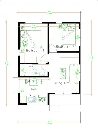 Modern Tiny House 6x8 Meter 20x26 Feet Hip Roof - Pro Home DecorZ