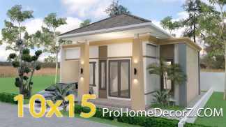 One Level House Plans 10x15 Meters 33x49 Feet