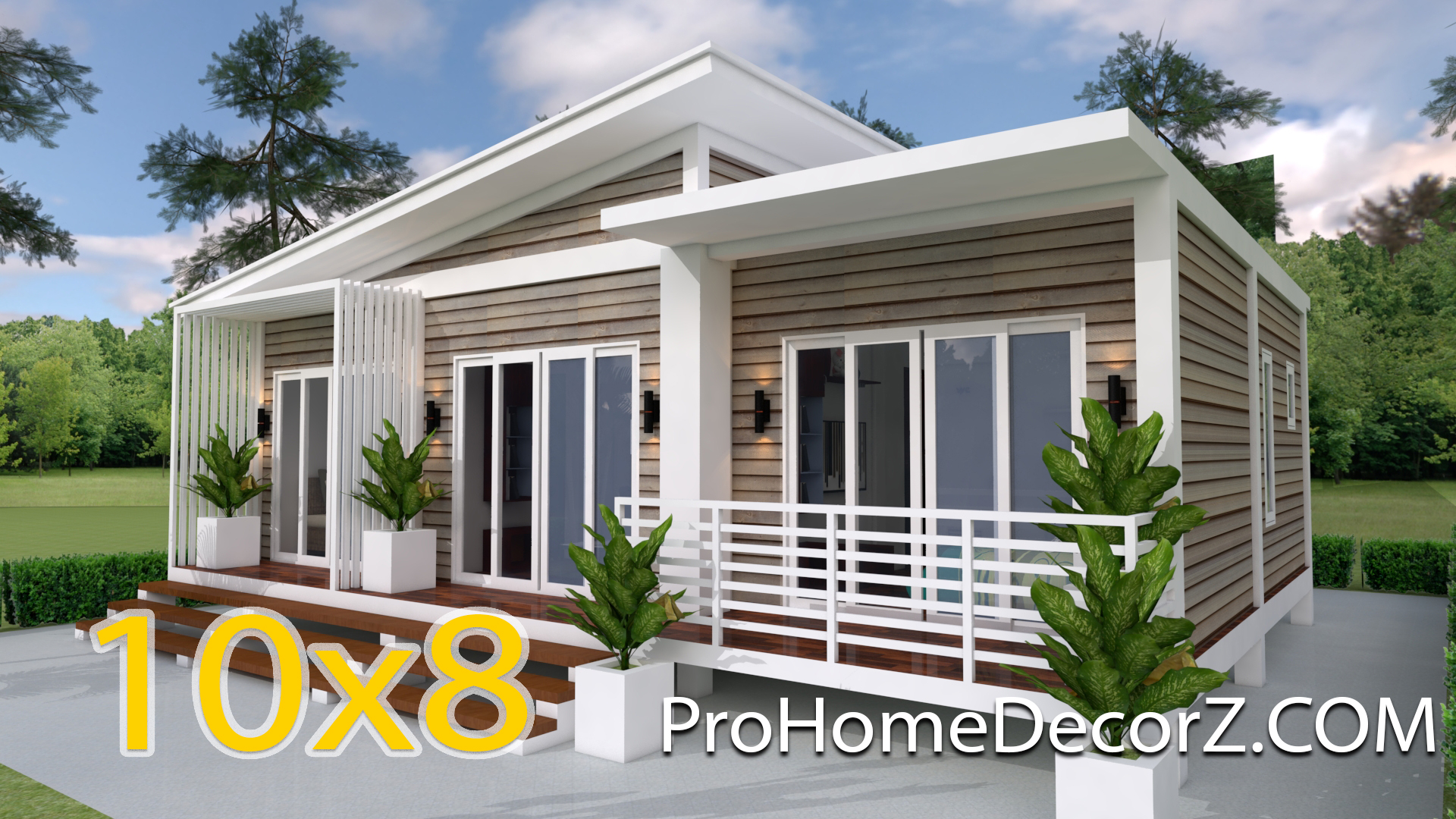 One Story House Plans 10x8 Meter 33x26 Feet