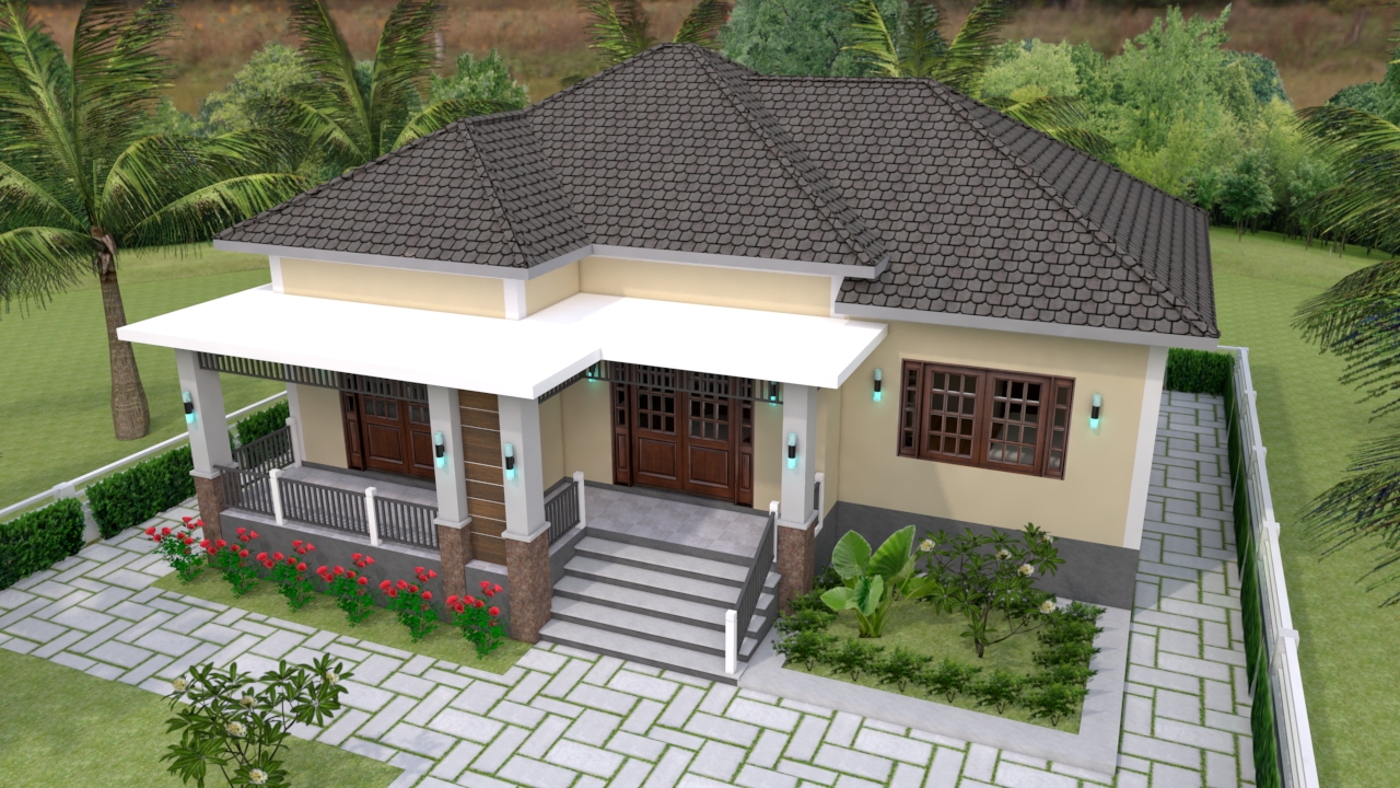 One Story House Plans 12x11 Meter 39x36 Feet 3 Beds 2