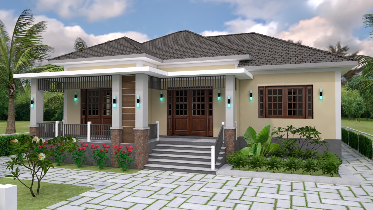 One Story House Plans 12x11 Meter 39x36 Feet 3 Beds 5