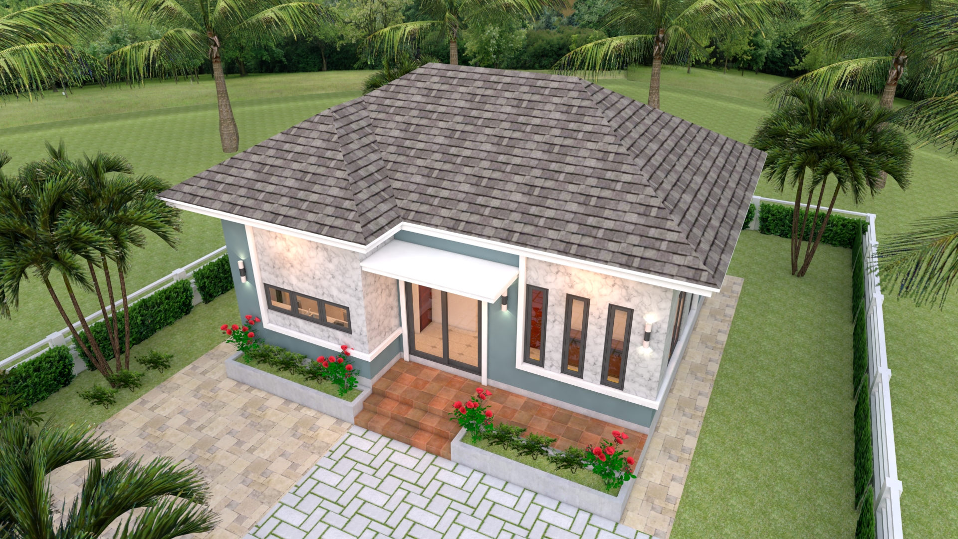 Simple Bungalow House Designs 8x6 Meter 26x20 Feet 2 Beds 2