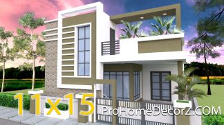Single Level House Plans 11x15 Meters 36x49 Feet 3 beds