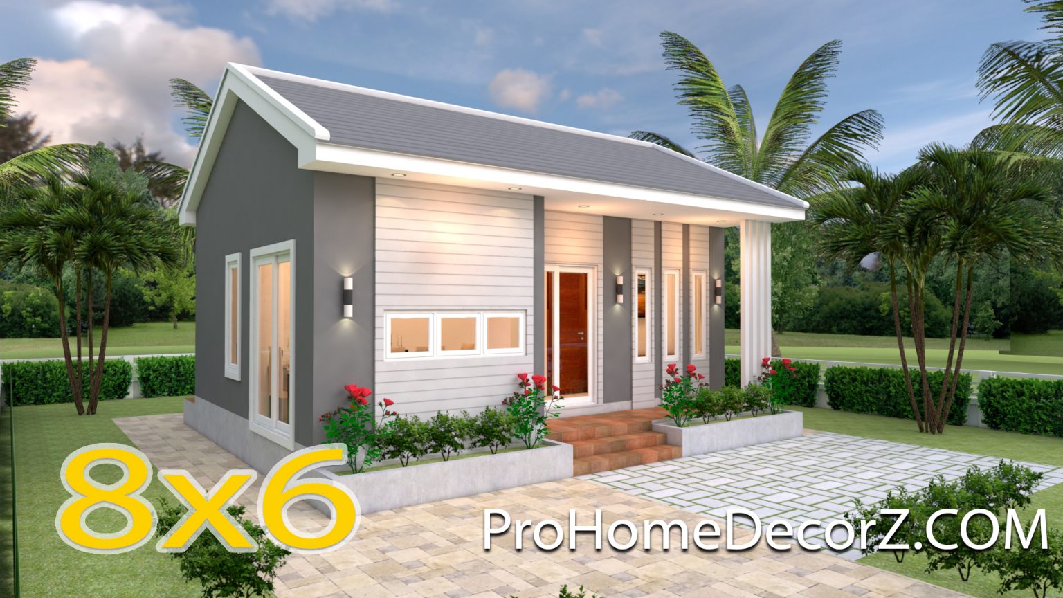 Small 2 Bedroom House 8x6 Meter 26x20 Feet - Pro Home DecorZ