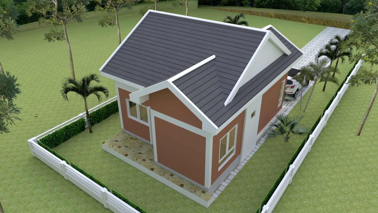 Small Bungalow 6.5x8.5 with 2 Bedrooms Gable roof 4