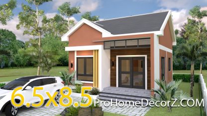 Small Bungalow 6.5x8.5 with 2 Bedrooms Gable roof