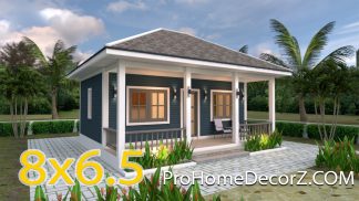 Small Bungalow House 8x6.5 with Hip roof