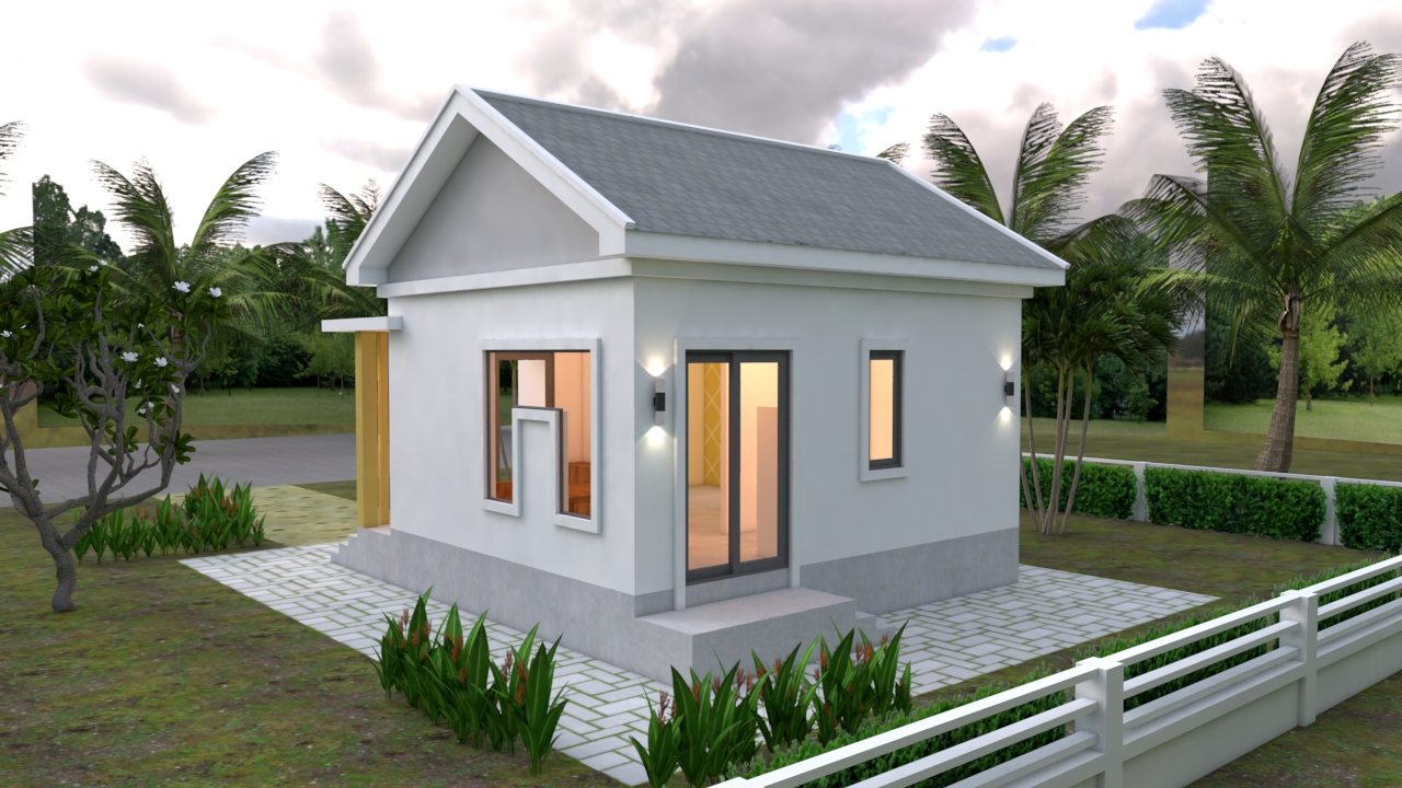 Small Cottage Designs 6x6 Meters Gable Roof 20x20 Feet 3