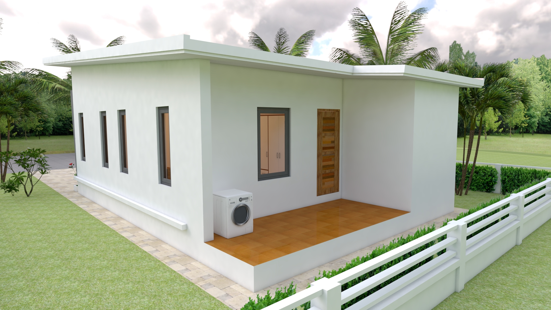 Small Family House 7x12 Meter 23x40 Feet 2 Beds 3