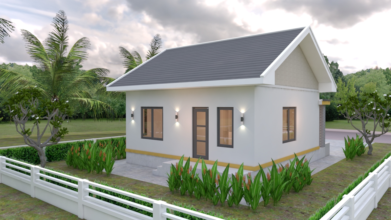 Small House Layout 7.5x8.5 Meter 25x28 Feet 2 bed 2