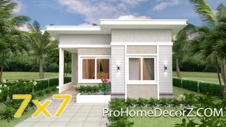 Small Luxury Homes 7x7 Meter 24x24 Feet 2 Beds