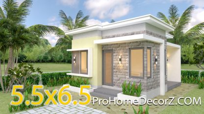 Small Villa Designs 5.5x6.5 with Flat Roof