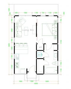 Small House 6x8 Shed Roof Full plans 48sq.m - Pro Home DecorZ