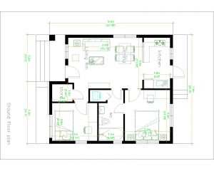 Two Bedroom Tiny House 7.5x8.5 Meter 25x29 Feet - Pro Home DecorZ