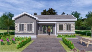 Bungalow House Plans 12x8 Meter 40x27 Feet 3 Beds