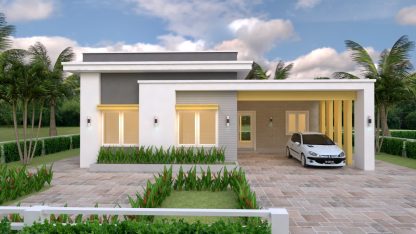 Single Story House 12x11 Meter 39x36 Feet 3 Beds