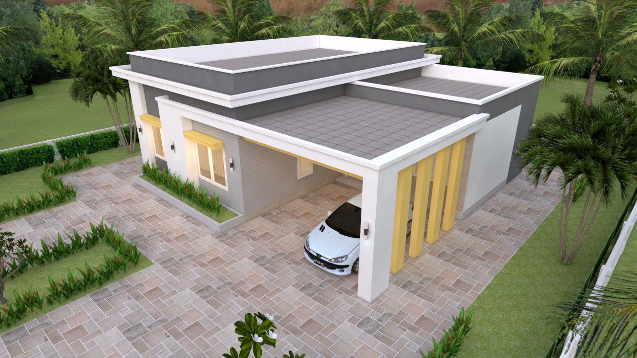 Single Story House 12x11 Meter 39x36 Feet 3 Beds 3