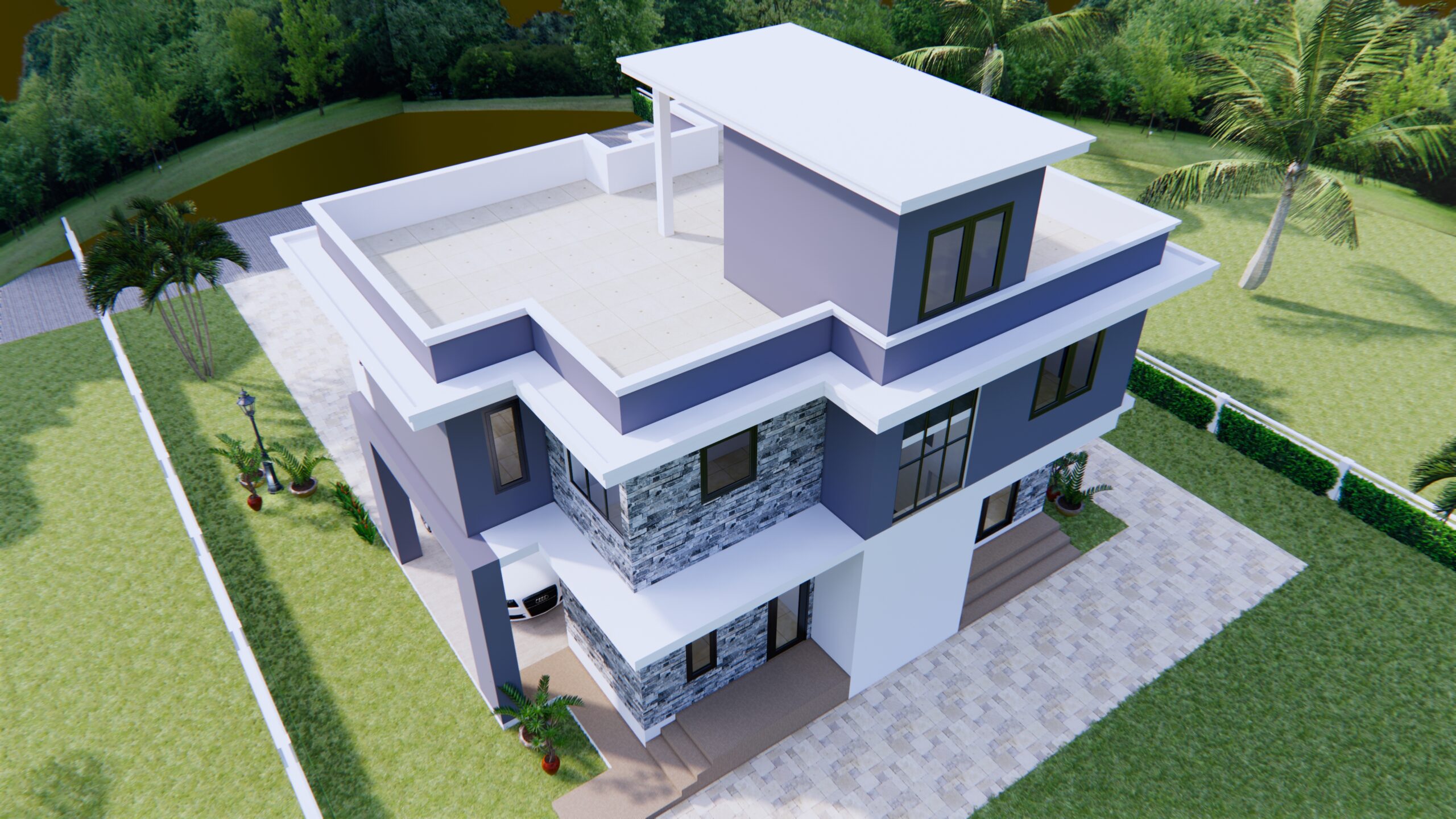 House Design 11x8 Meter 36x26 Feet 3 Beds 6