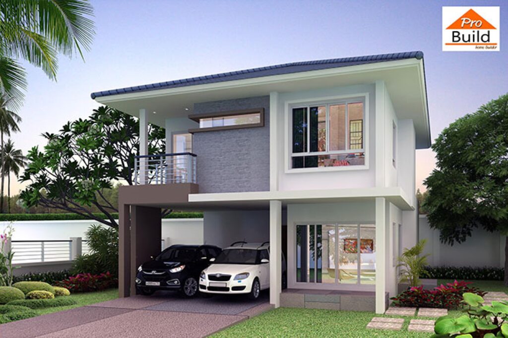 House Design 3d 8x11 with 4 bedrooms 1