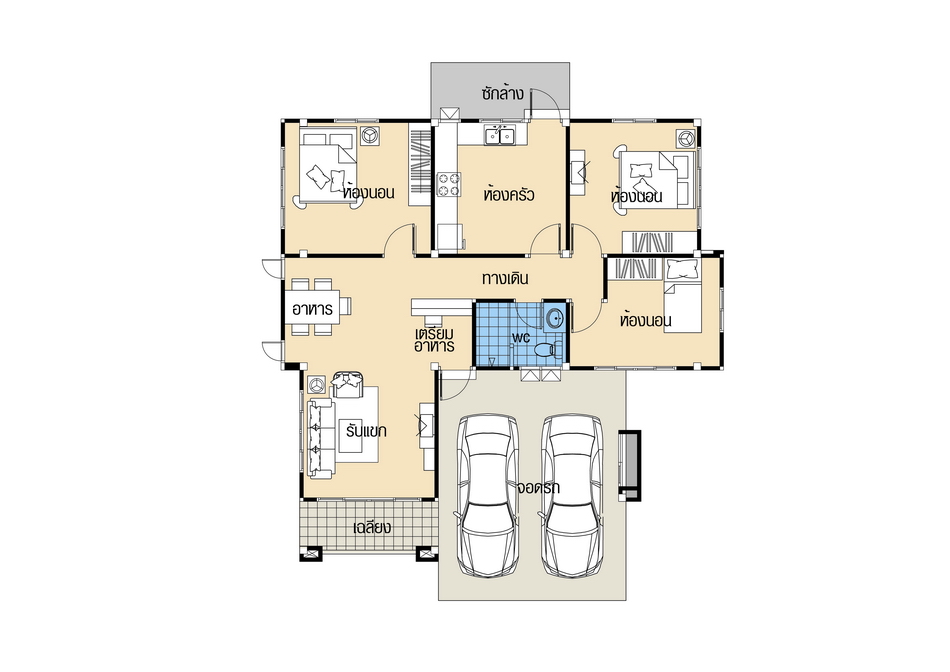 House Plans 10.5x11.5 with 3 Beds floor plans