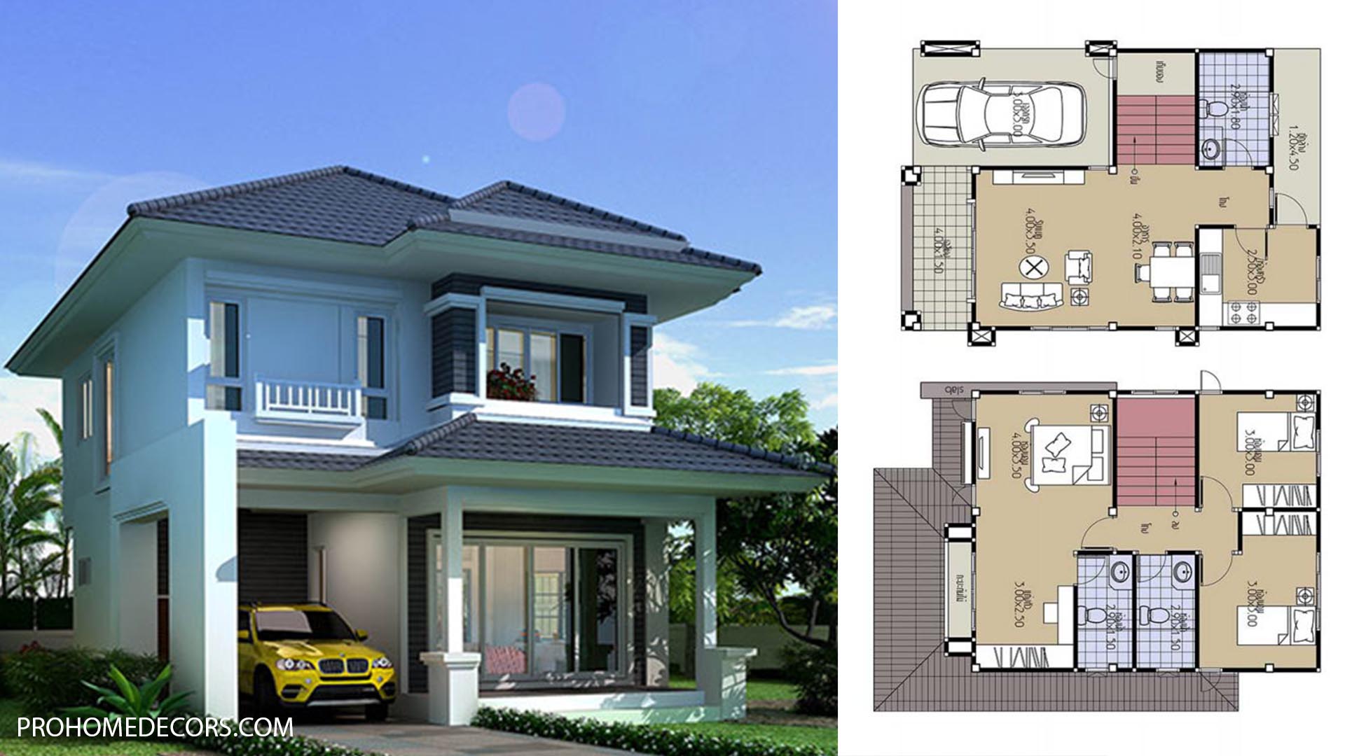 Simple Modern House Design Plan10 x 10 meters with 3 Bedrooms