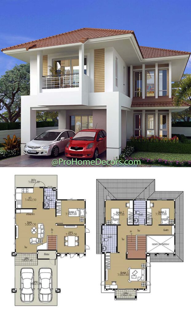 House Plans 8.5x13.5 with 4 Bedrooms 2