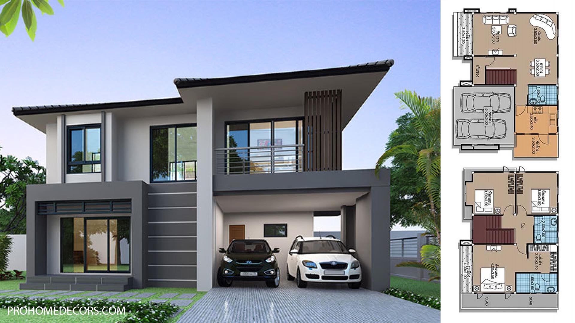 Simple Modern House Design Plan10 x 10 meters with 3 Bedrooms