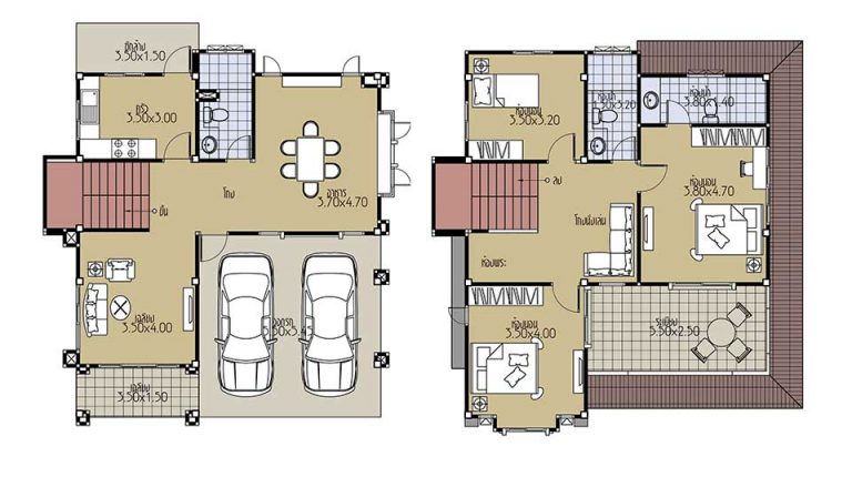 House Plans 9x10.2 with 3 Beds floor plan