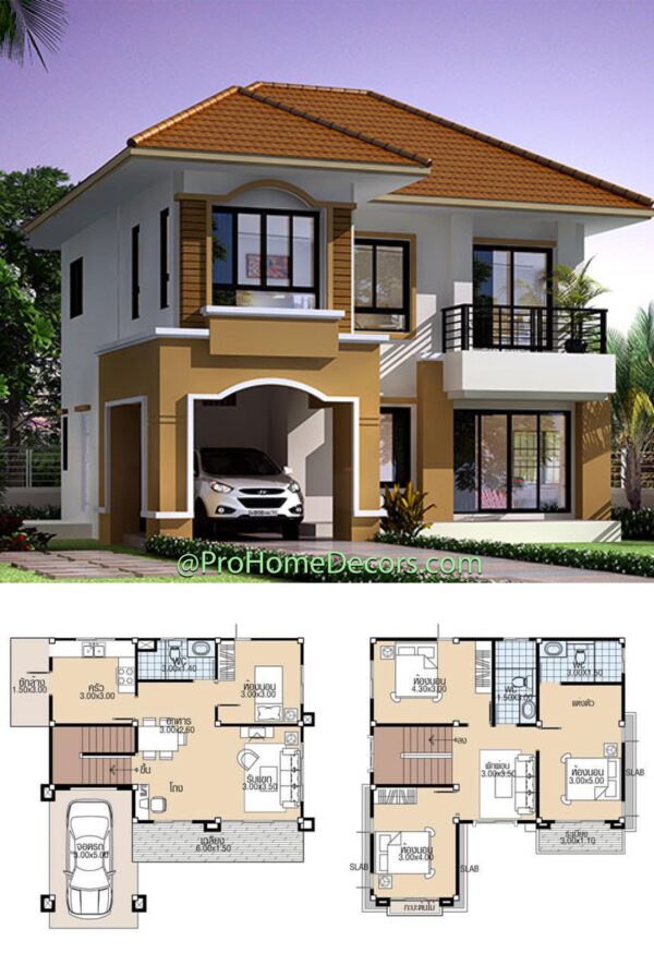 House Plans 9x9.5 With 4 Bedrooms - Pro Home Decor Z EDA