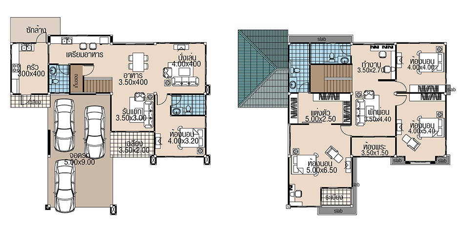 House plans 15.5x13 with 4 Beds floor plan
