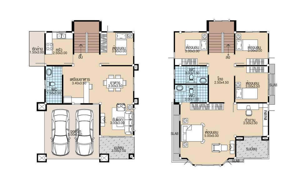 House plans 8x11.5 with 5 Beds floor plan