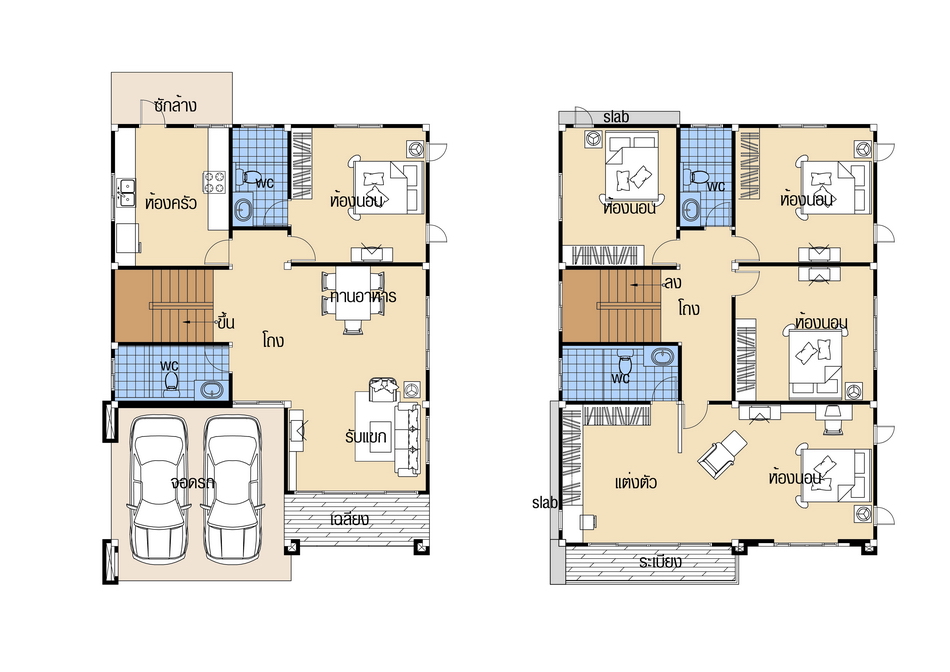 House Design plans 9x12 with 5 Beds floor plan