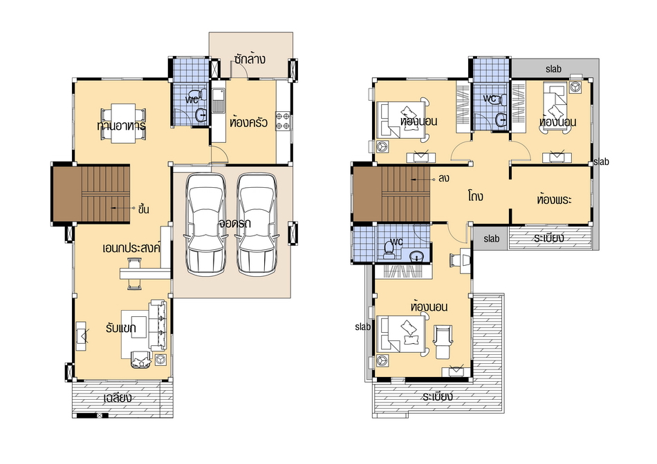 House plans 9x14 with 4 Beds floor plan