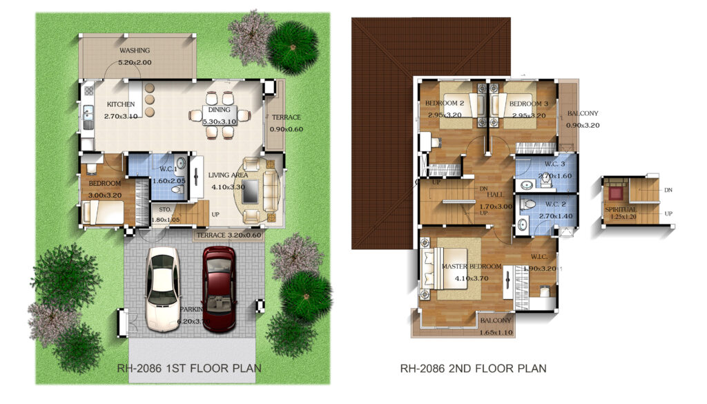 4-Bedrooms-House-Design-8x12-meters-Layout-floor-plan