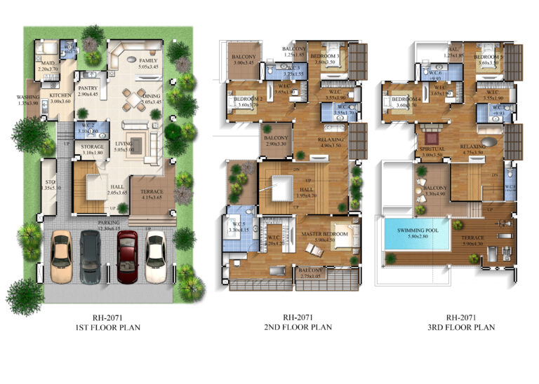 House Design Plan 12x20 Meter with 6 Bedrooms - Pro Home DecorZ