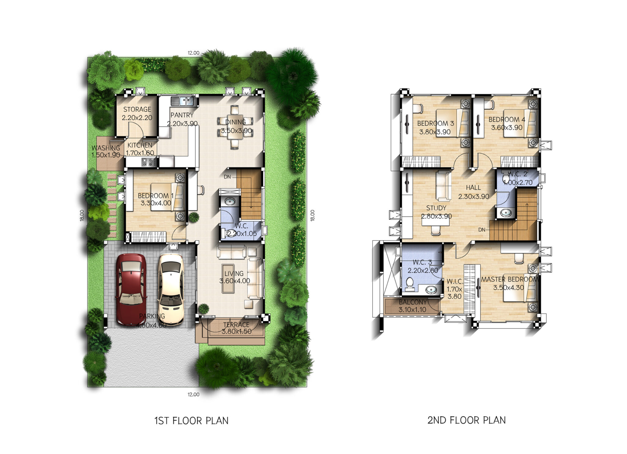 House Design Plot 12x18 Meter with 4 Bedrooms - Pro Home DecorZ