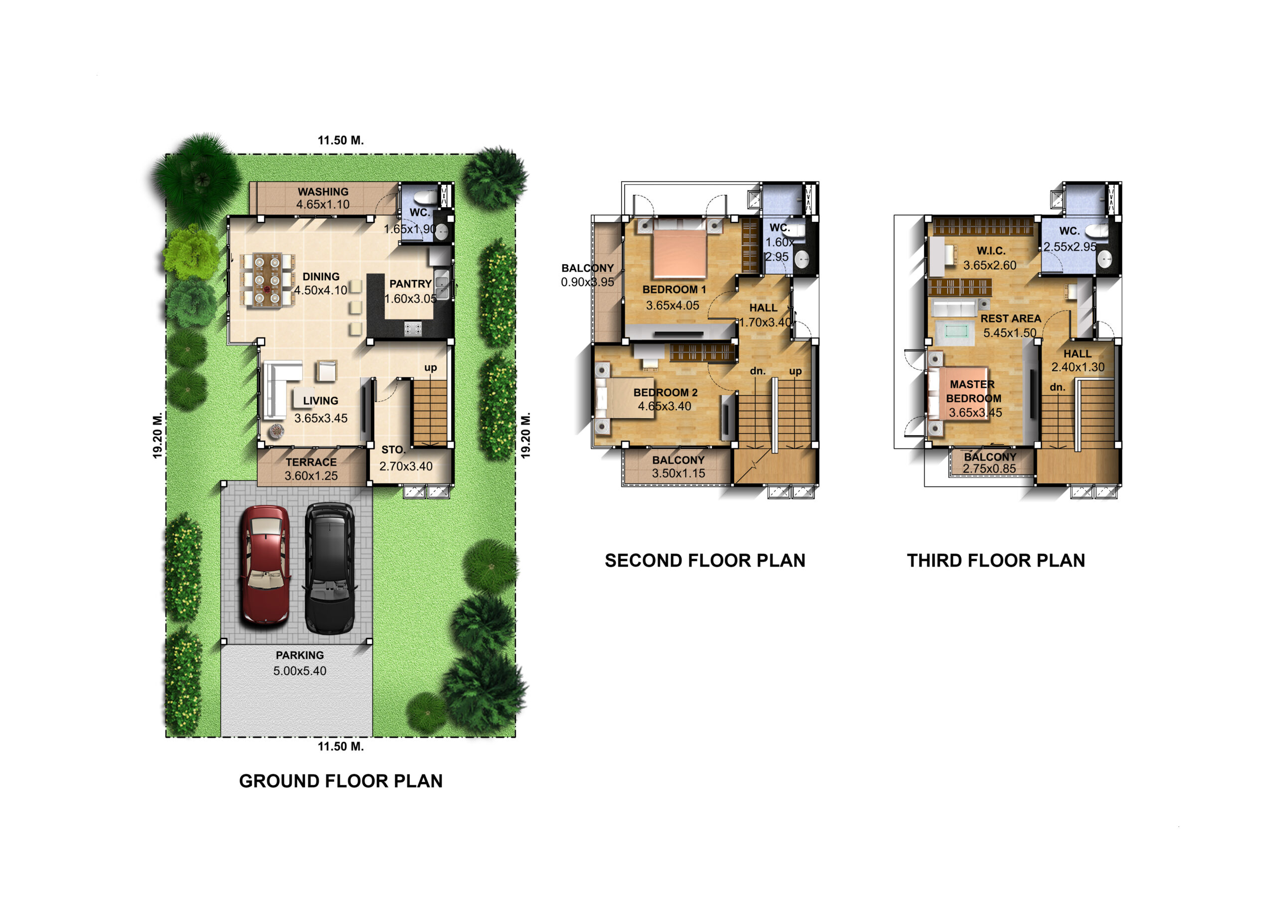 Small-House-Design-7.5x14-Meter-with-3-Bedrooms-Layout-floor-plan-Copy