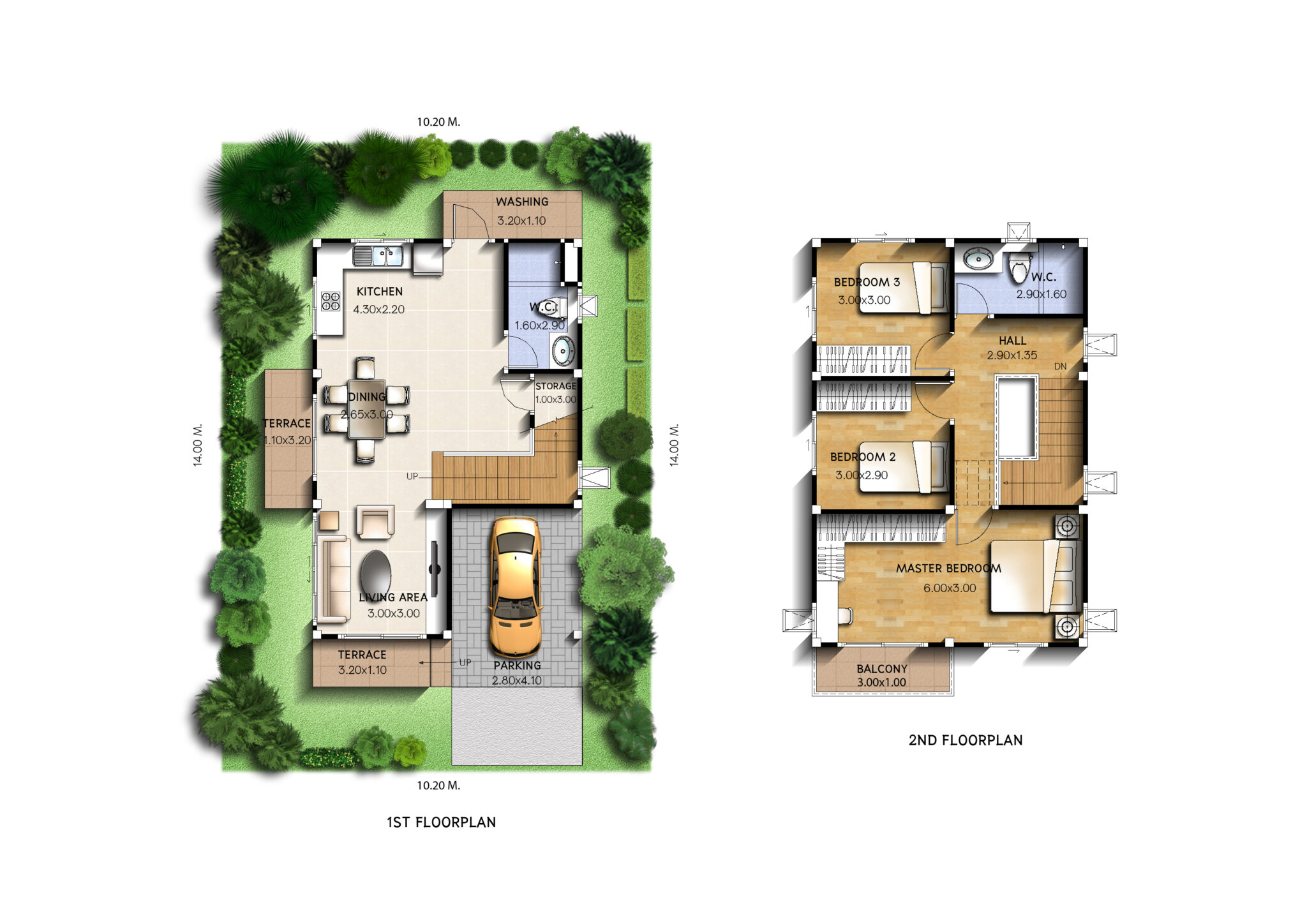 Small House Plot 10x14 Meter with 3 Bedrooms - Pro Home DecorZ